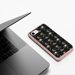 Чехол iPhone 7/8 матовый Дизайн из роз, цвет: 3D-светло-розовый — фото 2
