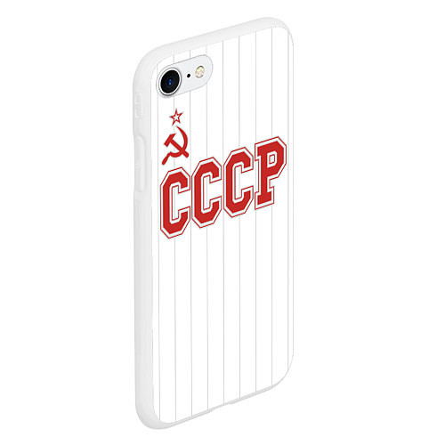 Чехол iPhone 7/8 матовый СССР - Союз Советских Социалистических Республик / 3D-Белый – фото 2