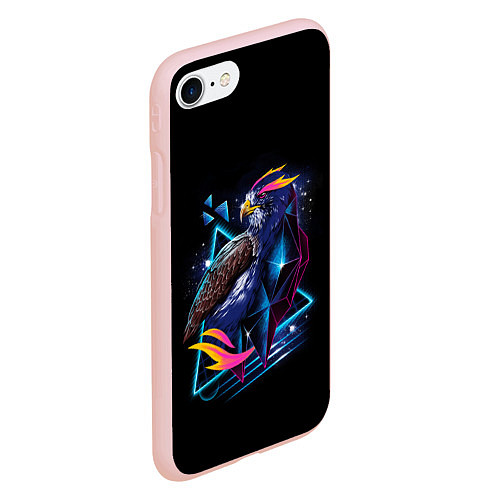 Чехол iPhone 7/8 матовый Неоновая птица - Арт / 3D-Светло-розовый – фото 2