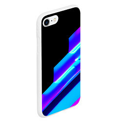 Чехол iPhone 7/8 матовый Яркие неоновые линии, цвет: 3D-белый — фото 2