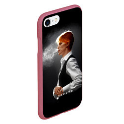Чехол iPhone 7/8 матовый David Bowie - Thin White Duke, цвет: 3D-малиновый — фото 2