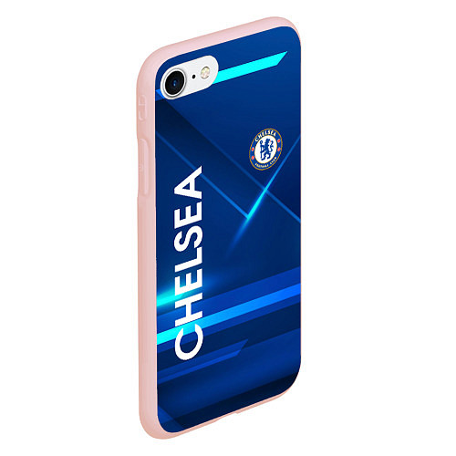 Чехол iPhone 7/8 матовый Chelsea Синяя абстракция / 3D-Светло-розовый – фото 2
