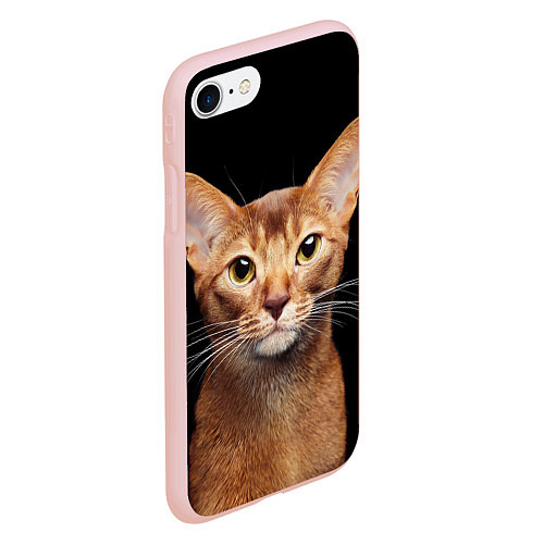 Чехол iPhone 7/8 матовый Молодая абиссинская кошечка / 3D-Светло-розовый – фото 2