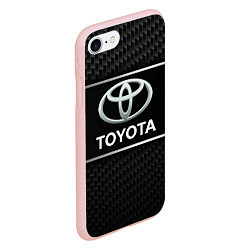 Чехол iPhone 7/8 матовый Toyota Карбон, цвет: 3D-светло-розовый — фото 2