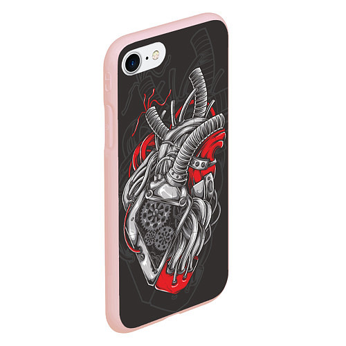 Чехол iPhone 7/8 матовый Механическое сердце стимпанк / 3D-Светло-розовый – фото 2