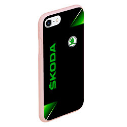 Чехол iPhone 7/8 матовый Skoda Sport Абстракция, цвет: 3D-светло-розовый — фото 2