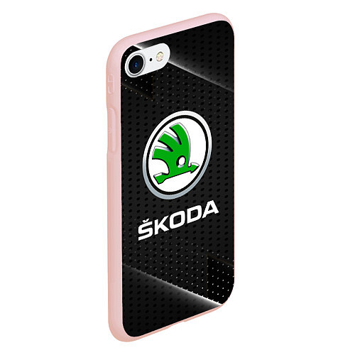 Чехол iPhone 7/8 матовый Skoda Абстракция / 3D-Светло-розовый – фото 2