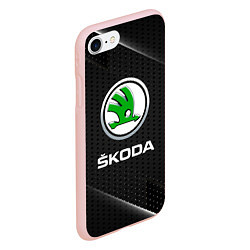 Чехол iPhone 7/8 матовый Skoda Абстракция, цвет: 3D-светло-розовый — фото 2