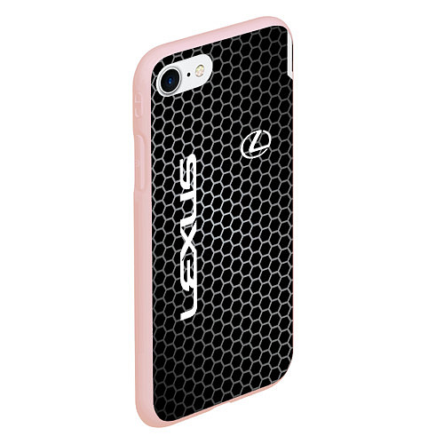 Чехол iPhone 7/8 матовый Lexus соты карбон / 3D-Светло-розовый – фото 2