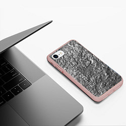 Чехол iPhone 7/8 матовый Логотип Тойоты на фоне скалы - внедорожник, цвет: 3D-светло-розовый — фото 2
