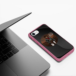 Чехол iPhone 7/8 матовый Вестерн - дикий запад, цвет: 3D-малиновый — фото 2