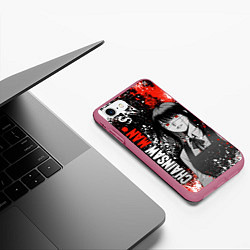 Чехол iPhone 7/8 матовый Человек-бензопила - Аса Митака Гибрид, цвет: 3D-малиновый — фото 2