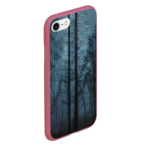 Чехол iPhone 7/8 матовый Dark-Forest / 3D-Малиновый – фото 2