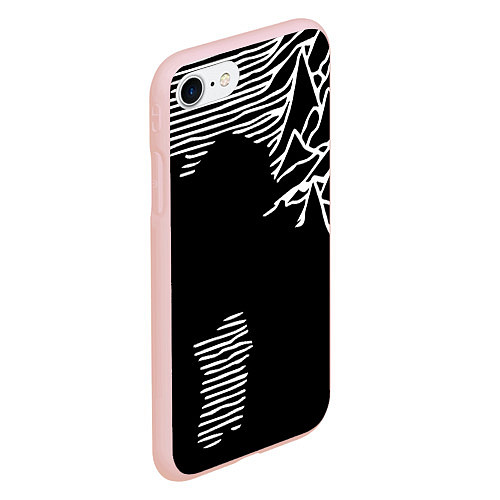 Чехол iPhone 7/8 матовый Joy Division - неровность горы / 3D-Светло-розовый – фото 2