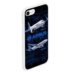 Чехол iPhone 7/8 матовый Airbus A320, цвет: 3D-белый — фото 2