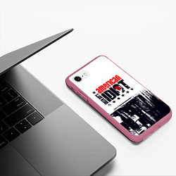 Чехол iPhone 7/8 матовый Green day american idiot - rock, цвет: 3D-малиновый — фото 2