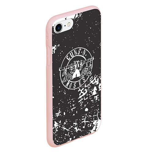 Чехол iPhone 7/8 матовый Guns-n-roses - краска / 3D-Светло-розовый – фото 2