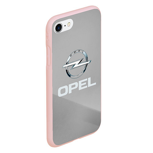 Чехол iPhone 7/8 матовый Opel - серая абстракция / 3D-Светло-розовый – фото 2