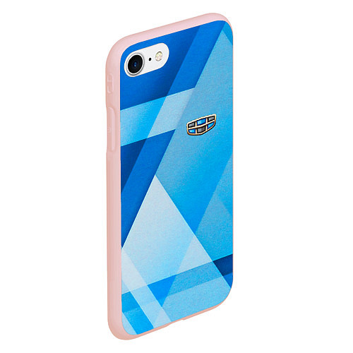 Чехол iPhone 7/8 матовый Geely - абстракция треугольники / 3D-Светло-розовый – фото 2
