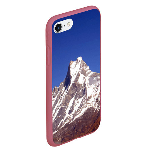 Чехол iPhone 7/8 матовый Мачапучаре, священная гора - дом бога Шивы, закрыт / 3D-Малиновый – фото 2
