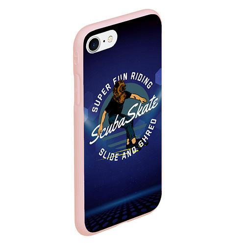 Чехол iPhone 7/8 матовый Скейтер - аквалангист / 3D-Светло-розовый – фото 2