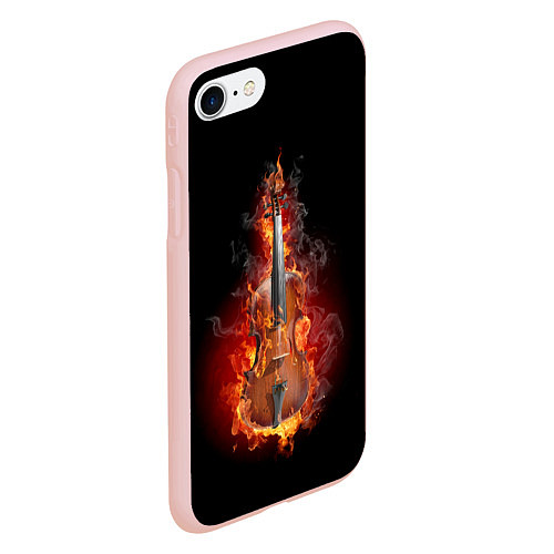 Чехол iPhone 7/8 матовый Скрипка в огне / 3D-Светло-розовый – фото 2