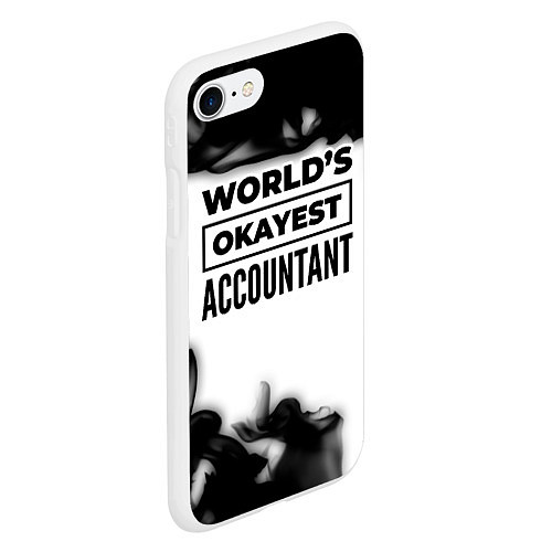Чехол iPhone 7/8 матовый Worlds okayest accountant - white / 3D-Белый – фото 2