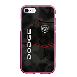 Чехол iPhone 7/8 матовый Dodge абстракция спорт, цвет: 3D-малиновый