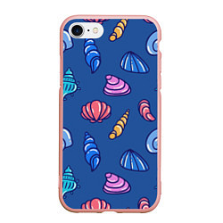 Чехол iPhone 7/8 матовый Паттерн из морских раковин
