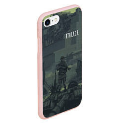 Чехол iPhone 7/8 матовый STALKER Военный Возле ЧАЭС, цвет: 3D-светло-розовый — фото 2