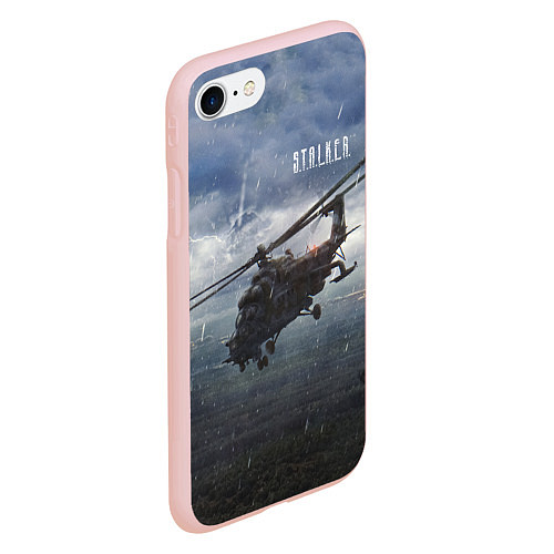 Чехол iPhone 7/8 матовый STALKER Вертолёт Над Зоной / 3D-Светло-розовый – фото 2