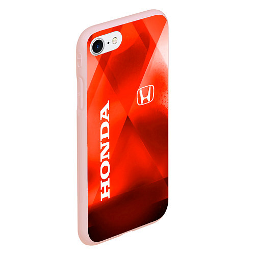 Чехол iPhone 7/8 матовый Honda - красная абстракция / 3D-Светло-розовый – фото 2