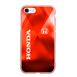 Чехол iPhone 7/8 матовый Honda - красная абстракция, цвет: 3D-светло-розовый