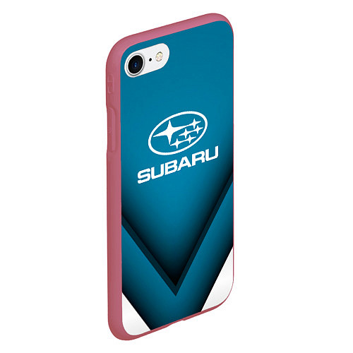 Чехол iPhone 7/8 матовый Subaru - абстракция / 3D-Малиновый – фото 2