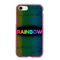 Чехол iPhone 7/8 матовый Радужные точки - Rainbow, цвет: 3D-малиновый