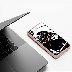 Чехол iPhone 7/8 матовый Самураи в бою, цвет: 3D-светло-розовый — фото 2