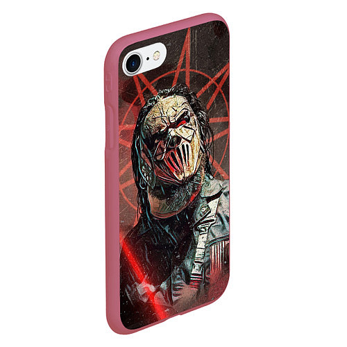 Чехол iPhone 7/8 матовый Mick Thomson-Slipknot / 3D-Малиновый – фото 2