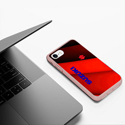 Чехол iPhone 7/8 матовый Suzuki - абстракция, цвет: 3D-светло-розовый — фото 2