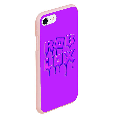 Чехол iPhone 7/8 матовый Roblox red - Роблокс лого с подтеками / 3D-Светло-розовый – фото 2