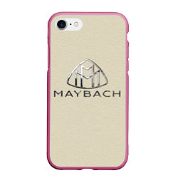 Чехол iPhone 7/8 матовый Maybach логотип на бежевой коже