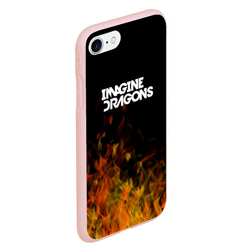 Чехол iPhone 7/8 матовый Imagine Dragons - пламя / 3D-Светло-розовый – фото 2