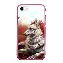 Чехол iPhone 7/8 матовый Арт - волк с рыжей гривой