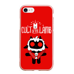 Чехол iPhone 7/8 матовый Cult of the Lamb ягненок, цвет: 3D-светло-розовый