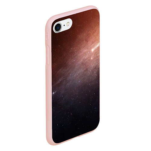 Чехол iPhone 7/8 матовый Космос из сердца / 3D-Светло-розовый – фото 2