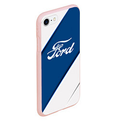 Чехол iPhone 7/8 матовый Ford - СИНЯЯ ПОЛОСА, цвет: 3D-светло-розовый — фото 2