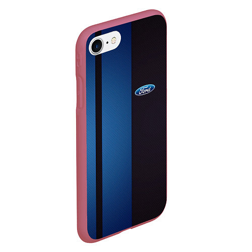 Чехол iPhone 7/8 матовый Ford - три полосы / 3D-Малиновый – фото 2