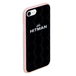 Чехол iPhone 7/8 матовый Hitman соты неон, цвет: 3D-светло-розовый — фото 2