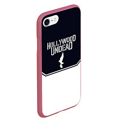 Чехол iPhone 7/8 матовый Hollywood Undead краска, цвет: 3D-малиновый — фото 2