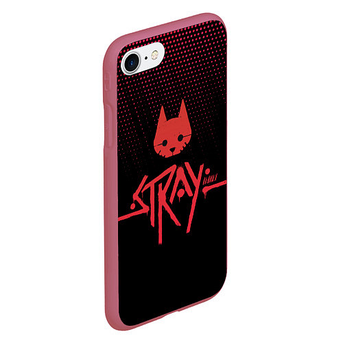 Чехол iPhone 7/8 матовый Stray game cat бродячий кот игра / 3D-Малиновый – фото 2