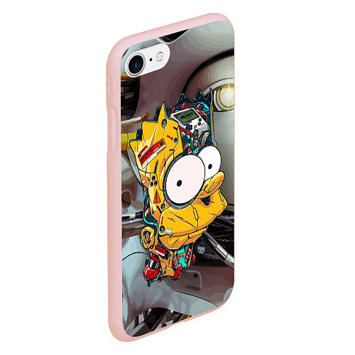 Чехол iPhone 7/8 матовый Башка Барта Симпсона - Robopunk / 3D-Светло-розовый – фото 2
